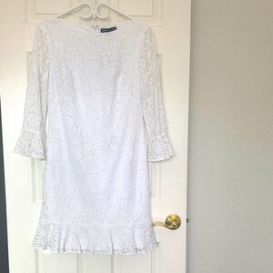 American Living White Lace Long Sleeve Dress